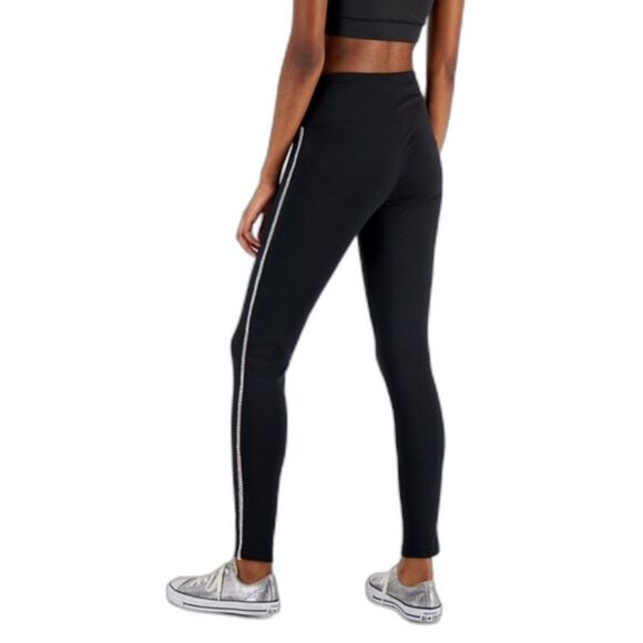 INC International Concepts Black Stretch Wide Waistband Beaded Pull On Leggings - Picture 2 of 13